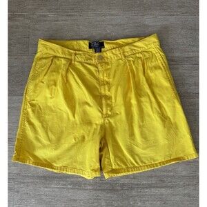 Vintage Polo Ralph Lauren Yellow Pleated Chino Shorts 100% Cotton Men’s